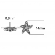 Бусина металлическая "Морская звезда" античное серебро, 14 мм (2 шт)